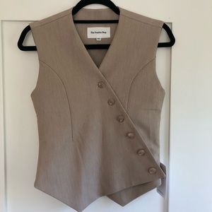 The Frankie Shop Maesa Cross Taupe Waistcoat Vest Size XS NWT